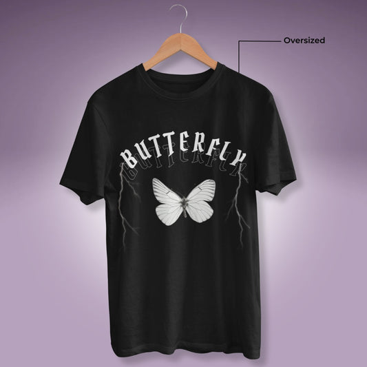 Butterfly Oversized Printed T-Shirt - Faztroo