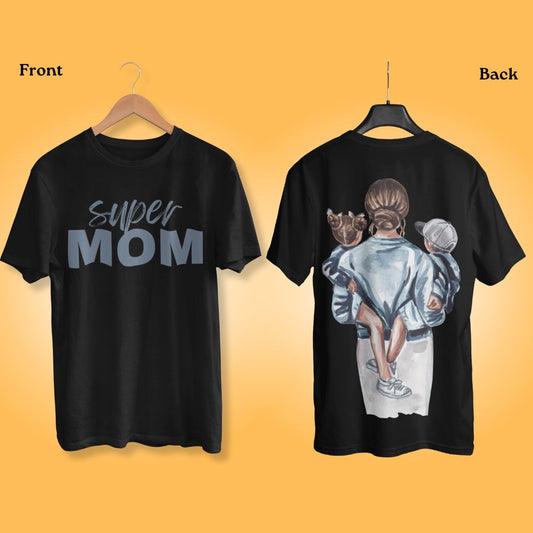 Super Mom Oversized Printed T-Shirt