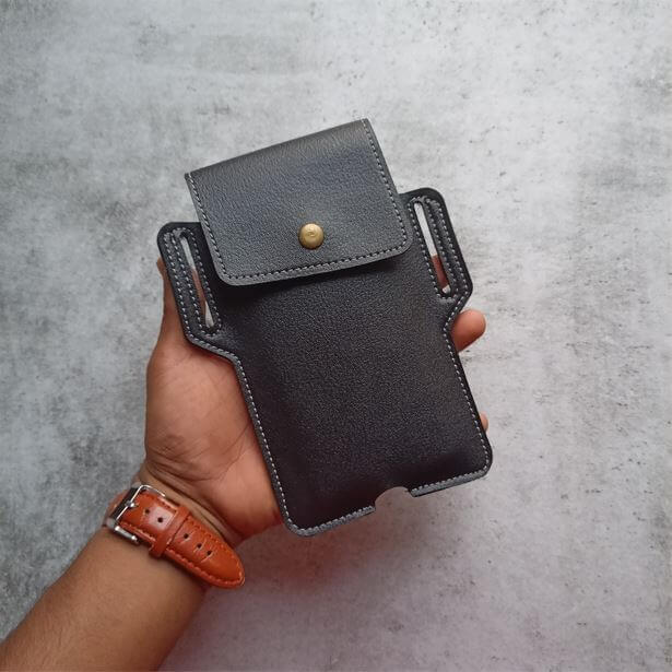 Waist Belt Leather Mobile Pouch Cover - Faztroo