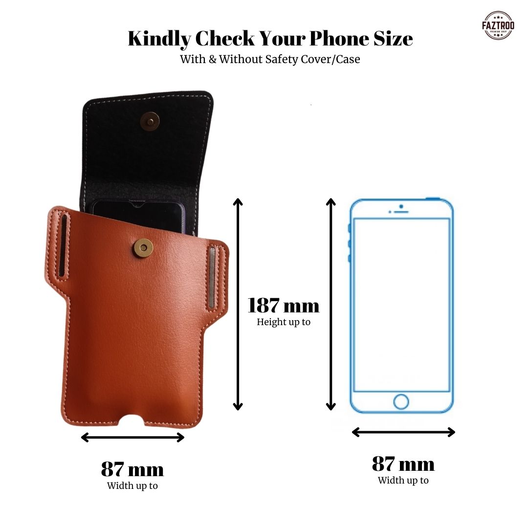 Waist Belt Leather Mobile Pouch Cover - Faztroo