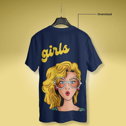 Girls Oversized Printed T-Shirt
