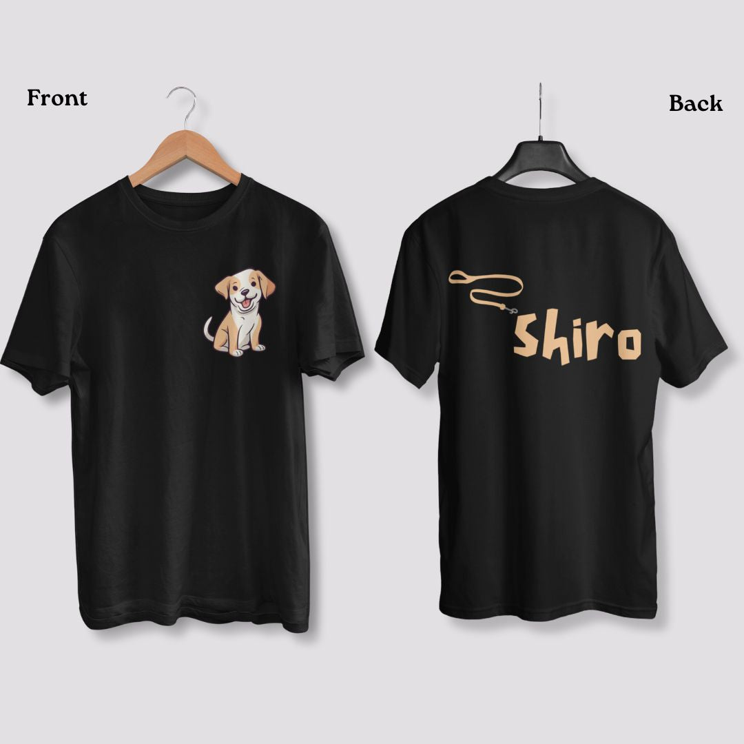 Shiro Dog Front & Back Printed T-Shirt - Faztroo