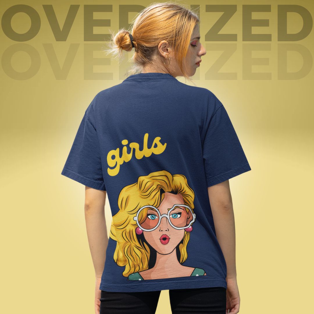 Girls Oversized Printed T-Shirt - Faztroo