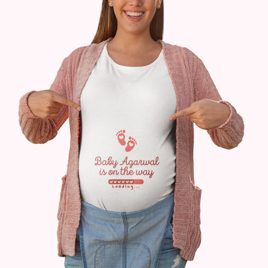 Personalised Maternity T-Shirt (Baby is on the way) - Faztroo
