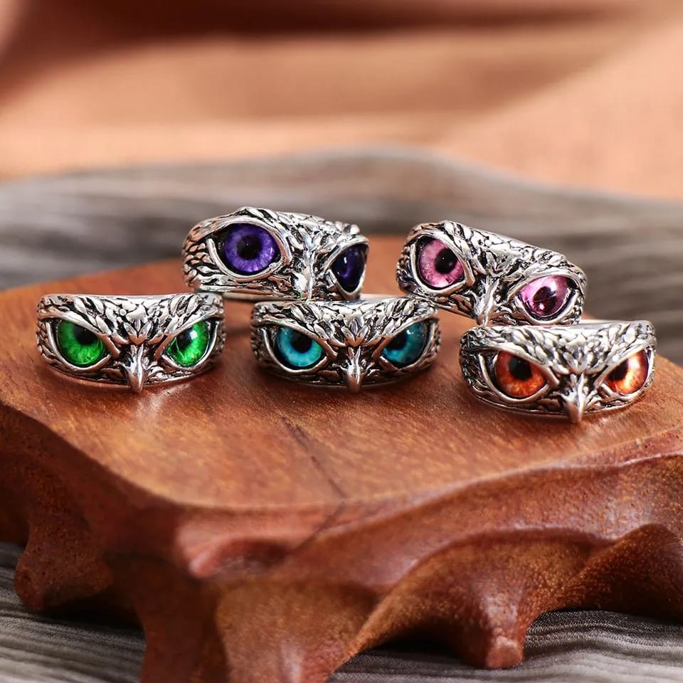 Silver Plated Luck Bringing Owl Ring - Faztroo