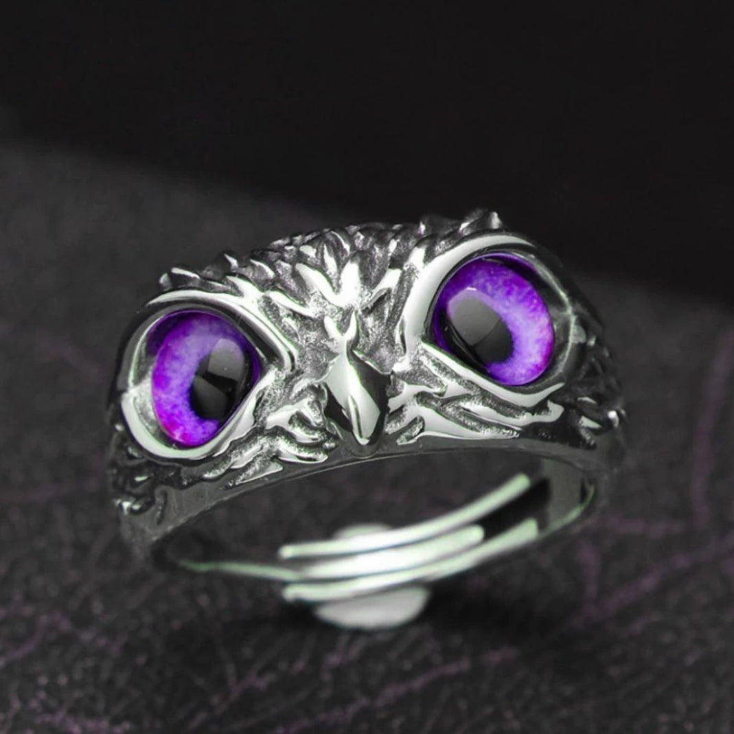 Silver Plated Luck Bringing Owl Ring - Faztroo