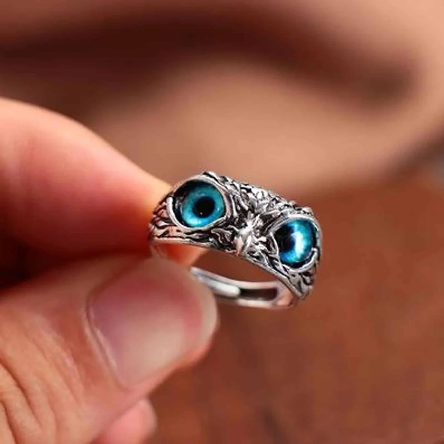 Silver Plated Luck Bringing Owl Ring - Faztroo