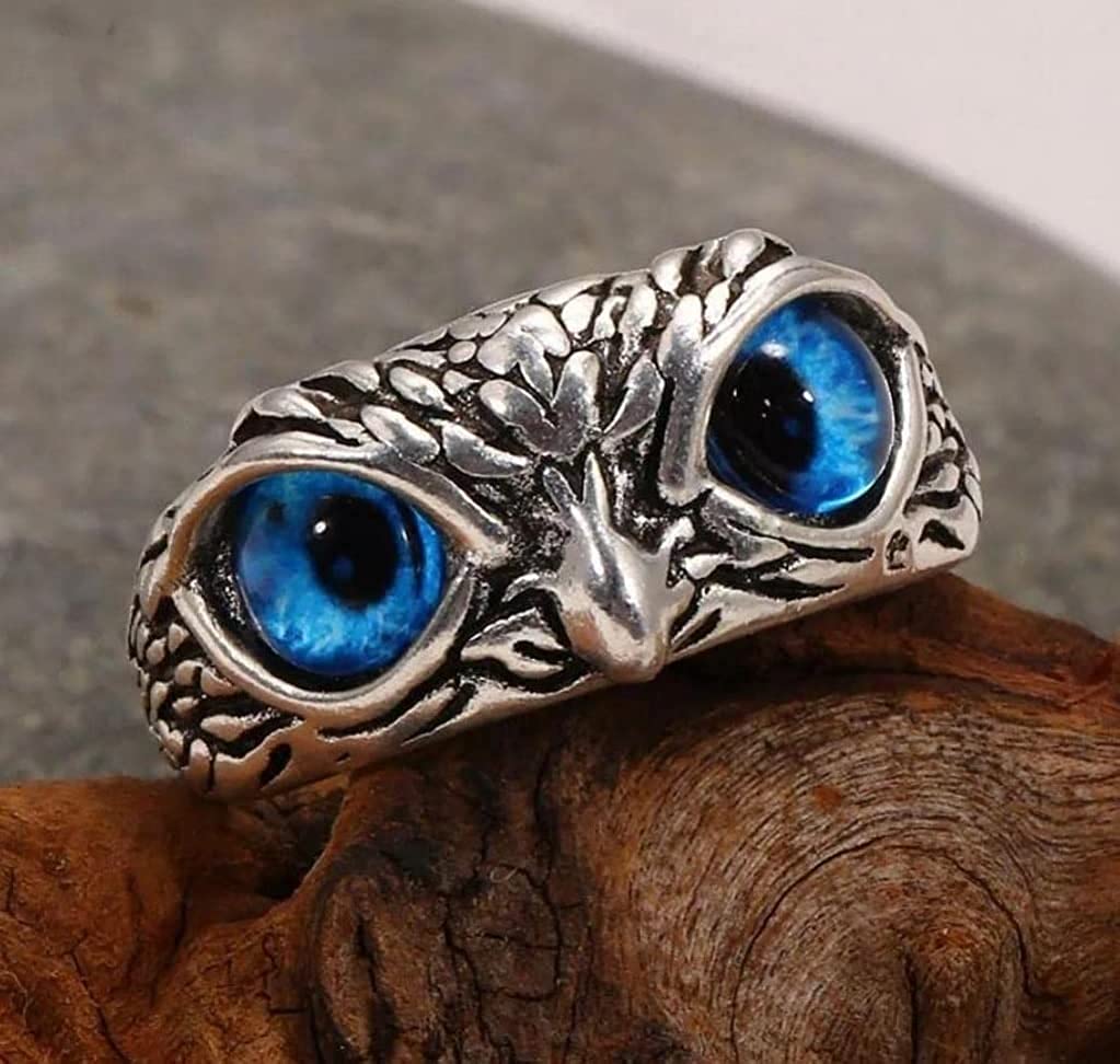 Silver Plated Luck Bringing Owl Ring - Faztroo