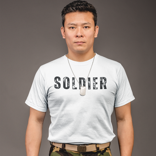 Men's White Soldier T-Shirt - Faztroo