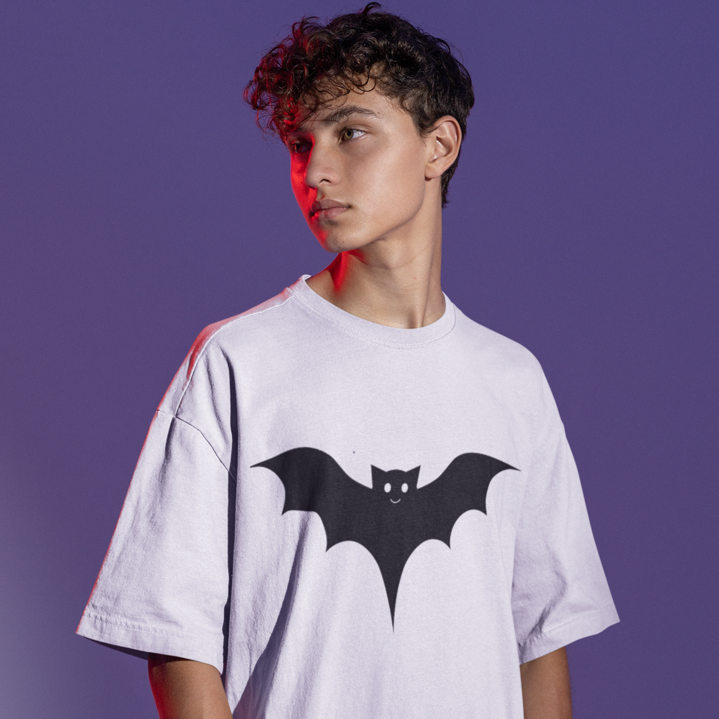 Men's White Batman Blood Oversized T-Shirt - Faztroo