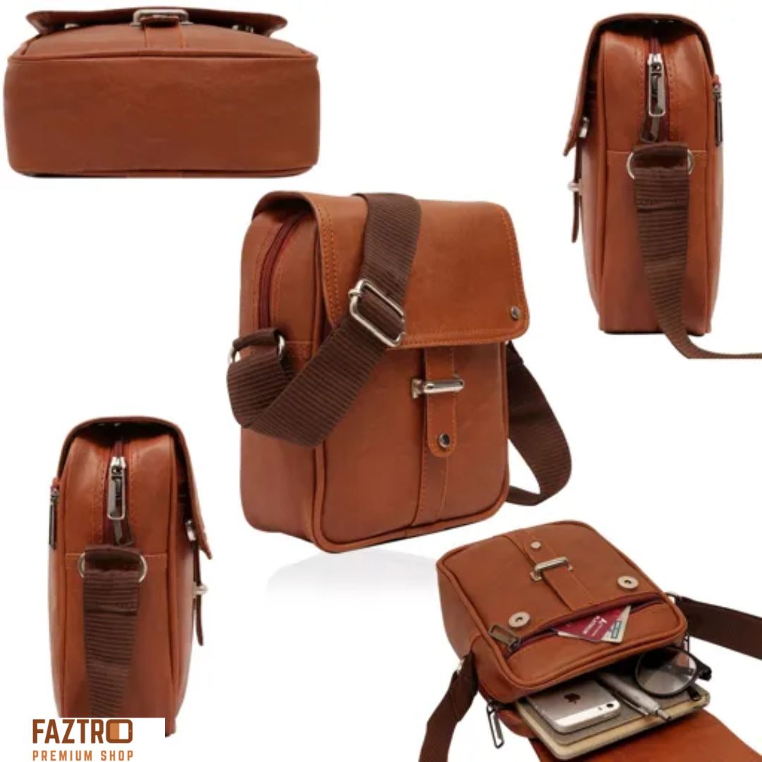 Messenger Bag for Men in PU Leather (Men's Side Bag) - Faztroo