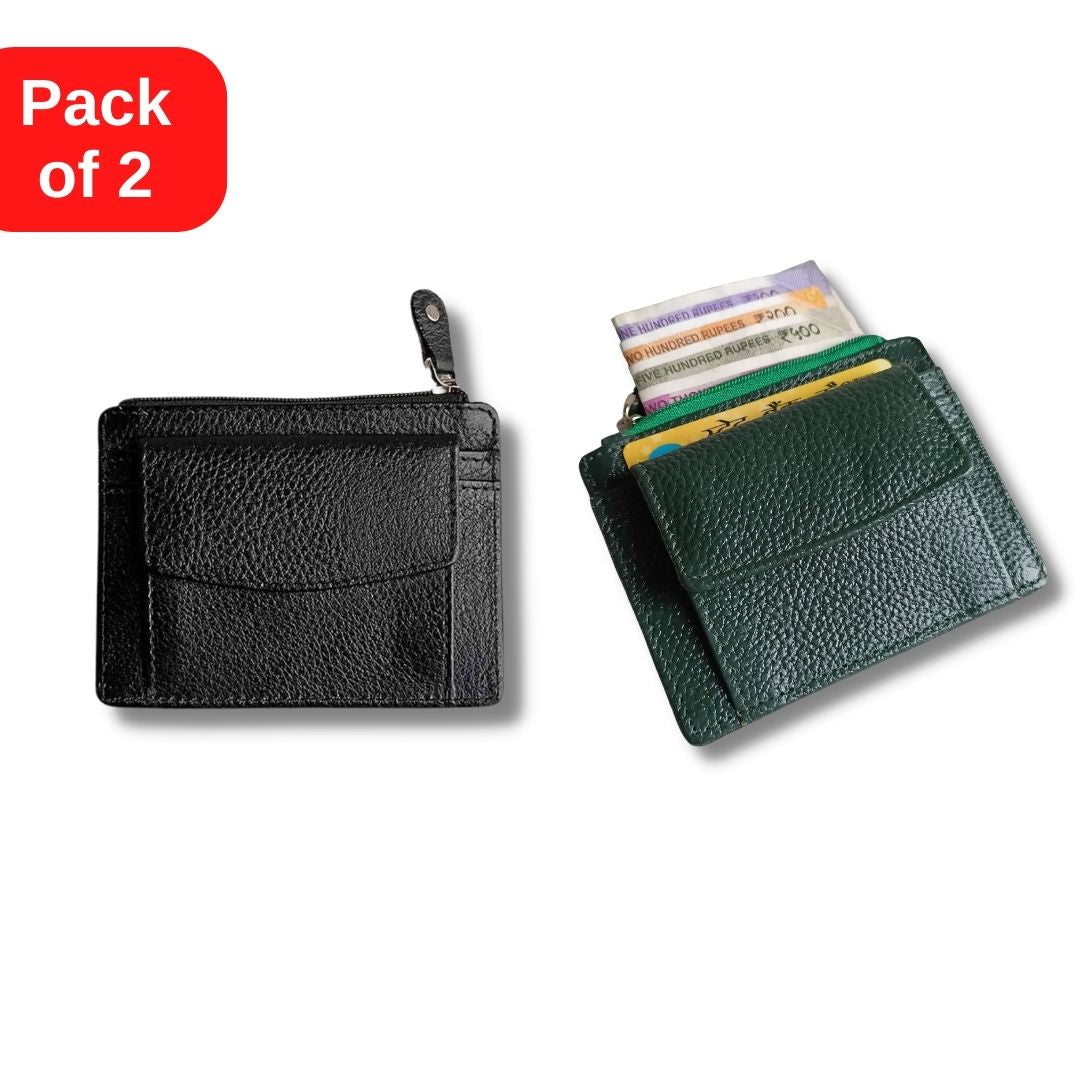 Micro Leather Card Holder Wallet (Pack of 2) - Faztroo