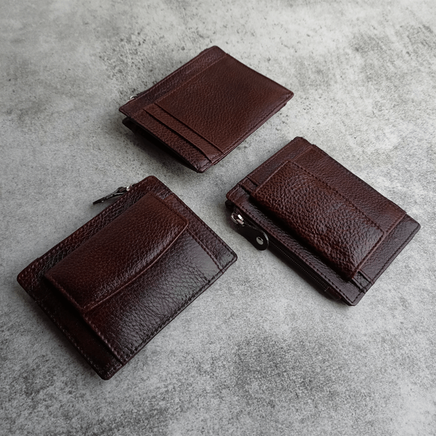 Faztroo Super Slim Wallet / Leather Card Holder for Men & Women, Brown