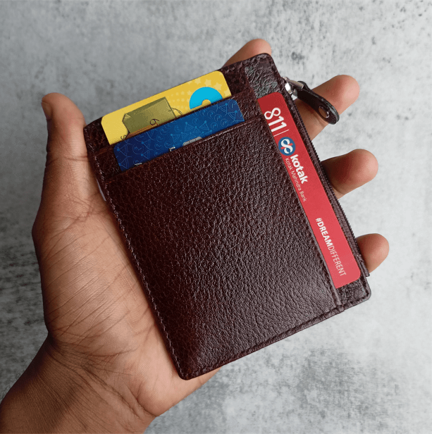 Small Genuine Leather Wallet for Women, Blocking Credit Card Holder Wallet  2 Zipper Card Case Organizer - AliExpress