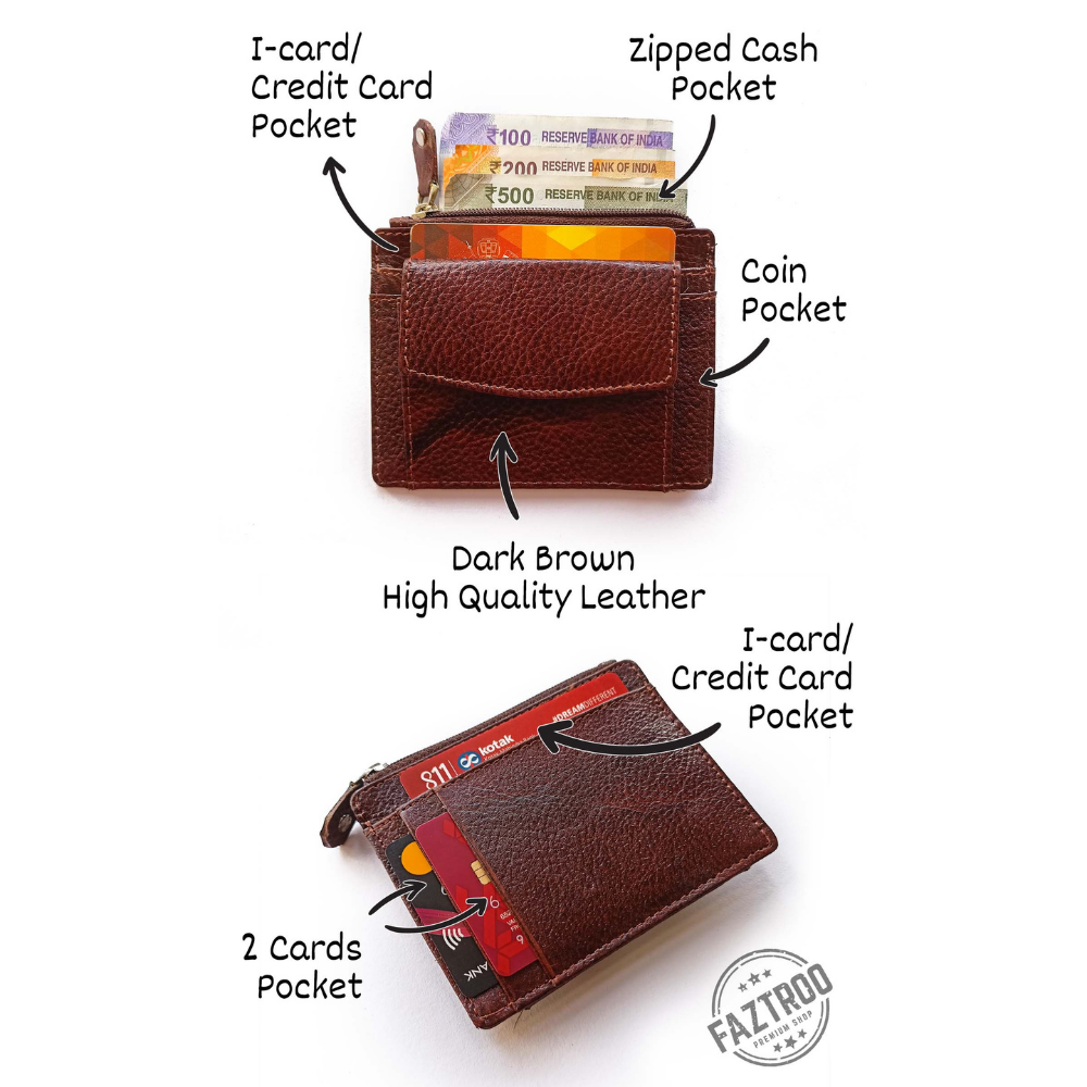 Leather Micro Wallet & Belt Mobile Pouch (Pack of 2) - Faztroo
