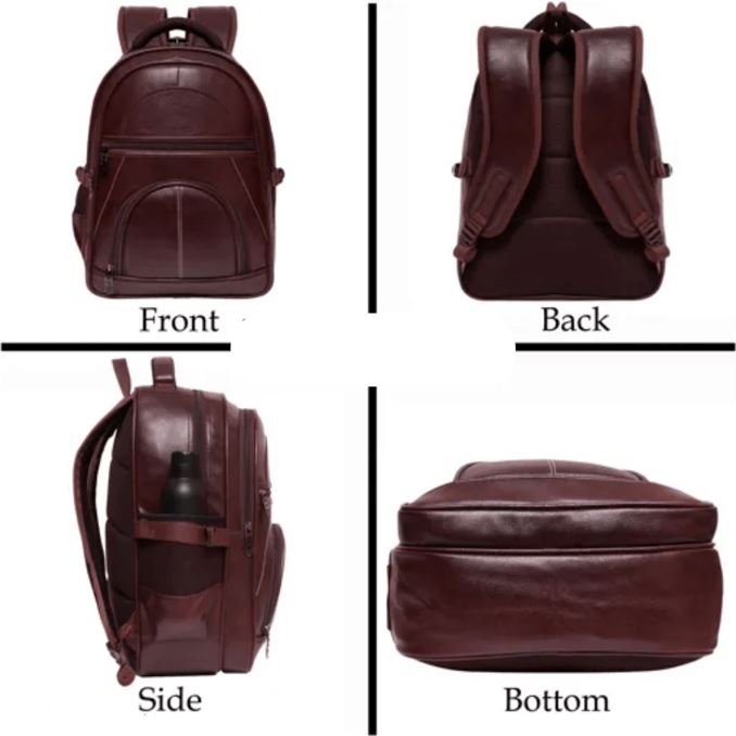 Faux Leather Laptop Backpack 28 Litres (Style-305) - Faztroo